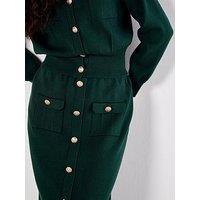 Apricot Gold Button Through Knit Midi Skirt