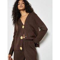 Apricot Hammered Metal Button Cardi