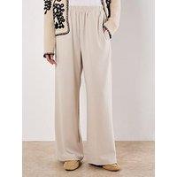 Apricot Elastic Waist Wide Leg Trousers