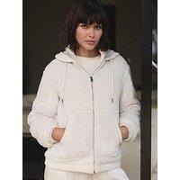 Mint Velvet Borg Longline Hoodie - White