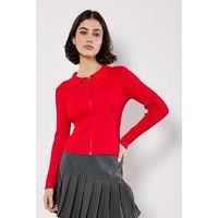 Apricot Zip Through Cardigan