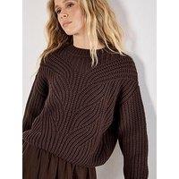 Apricot Chunky Cable Knit Jumper