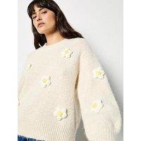 Apricot 3D Daisy Oversized Jumper