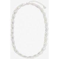 Mint Velvet Pave Necklace - Silver Tone