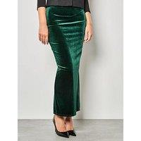 Apricot Velvet Long Maxi Skirt