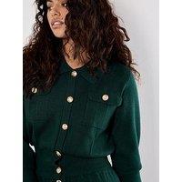 Apricot Gold Colour Button Knit Cardigan