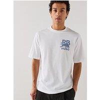Hugo X Rb Delel Relaxed Fit Pixel Logo T-Shirt - White