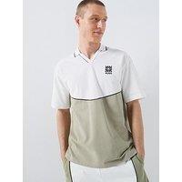 Hugo Daryo Colourblock Trophy Collar Polo Shirt - Light Green