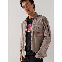 Hugo Emmond Oversize Fit Long Sleeve Overshirt - Light Brown