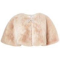 Quiz Beige Bow Detail Faux Fur Wrap