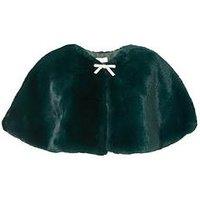Quiz Green Bow Detail Faux Fur Wrap