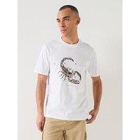 Hugo Hugo Discorb Scorpion Print Regular Fit T-Shirt - White