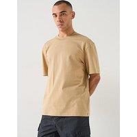 Hugo Dapolino Centre Logo Relaxed Fit T-Shirt - Beige