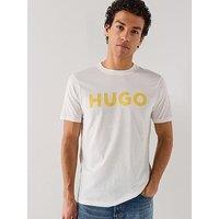 Hugo Dulivio Regular Fit Large Logo T-Shirt - Natural