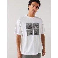 Hugo Draxon Oversize Fit Printed T-Shirt - White