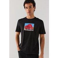 Hugo Dostino Printed Regular Fit T-Shirt - Black