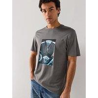 Hugo Dostino Printed Regular Fit T-Shirt - Dark Grey