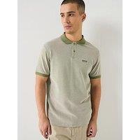Barbour International Halls Textured Tailored Polo Shirt - Olive