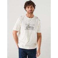 Barbour International Cowl Motorbike Graphic Relaxed T-Shirt - White