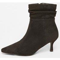 Quiz Black Faux Suede Heeled Ankle Boots