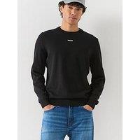 Hugo San Cassius Slim Fit Crew Neck Knitted Jumper - Black