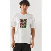 Hugo Damoru Printed Relaxed Fit T-Shirt - Natural