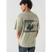 Hugo Derlyns Back Print Relaxed Fit T-Shirt - Light Green