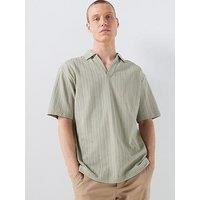 Hugo Dalibo Herringbone Stripe Polo Shirt - Light Green