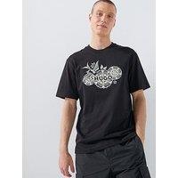 Hugo Dangen Embroidered Logo Relaxed Fit T-Shirt - Black