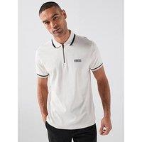 Barbour International Panter Interlock Zipped Polo Shirt - White