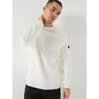 Barbour International Monmouth Crew Knitted Jumper - White
