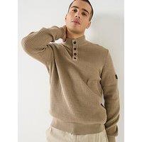 Barbour International Herring Half Zip Knitted Jumper - Khaki