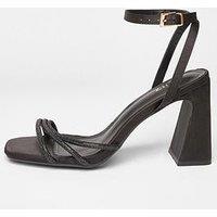 Quiz Black Diamante Strappy Block Heels