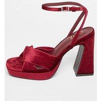 Quiz Burgundy Knot Front Platform Heels