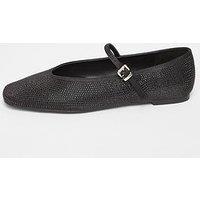 Quiz Black Diamante Embellished Pumps