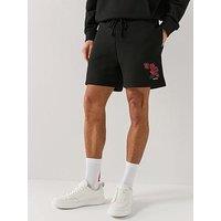 Hugo Dagety Relaxed Fit Rose Jersey Shorts - Black