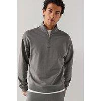 Hugo Durty244 Relaxed Fit 1/4 Zip Sweatshirt - Dark Grey