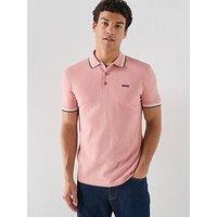 Boss Paddy Regular Fit Tipping Polo Shirt - Light Pink