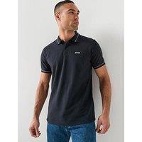 Boss Relaxed Fit Jersey Tipped Polo Shirt - Navy