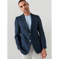 Boss H-Jasper Regular Fit Linen Mix Suit Jacket - Beige