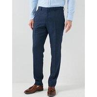 Boss H-Leon Linen Mix Suit Trousers - Navy