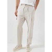 Boss Sracky_6 Seersuck Cargo Pants - Light Grey