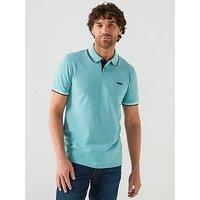 Boss Paul Slim Fit Tipped Polo Shirt - Aqua
