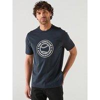 Boss Tennis Club Front Logo Logo Relaxed Fit T-Shirt - Navy
