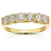 Ernest Jones 18Ct Yellow Six Stone Eternity 1Ct Diamond Ring - Gold