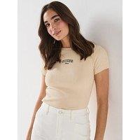 Guess Short Sleeve Slim Tee - Cream