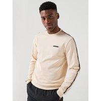 Ea7 Emporio Armani Train Taped Sleeve Crew Neck Sweatshirt - Cream