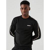 Ea7 Emporio Armani Train Taped Sleeve Crew Neck Sweatshirt - Black