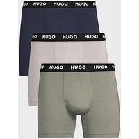 Hugo Bodywear 3 Pack Triplet Metallic Waistband Boxer - Grey