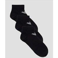 Emporio Armani Bodywear 3 Pack Eagle Trainer Liner Socks - Black
